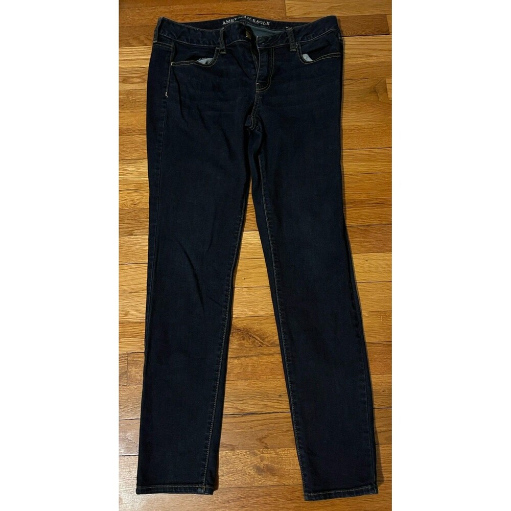 American Eagle Outfitters Women's Blue Dark Wash Extra-Slim Stretch Jegging 10